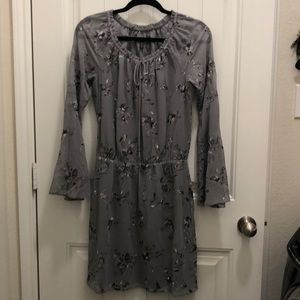 Gray Embroidered Dress